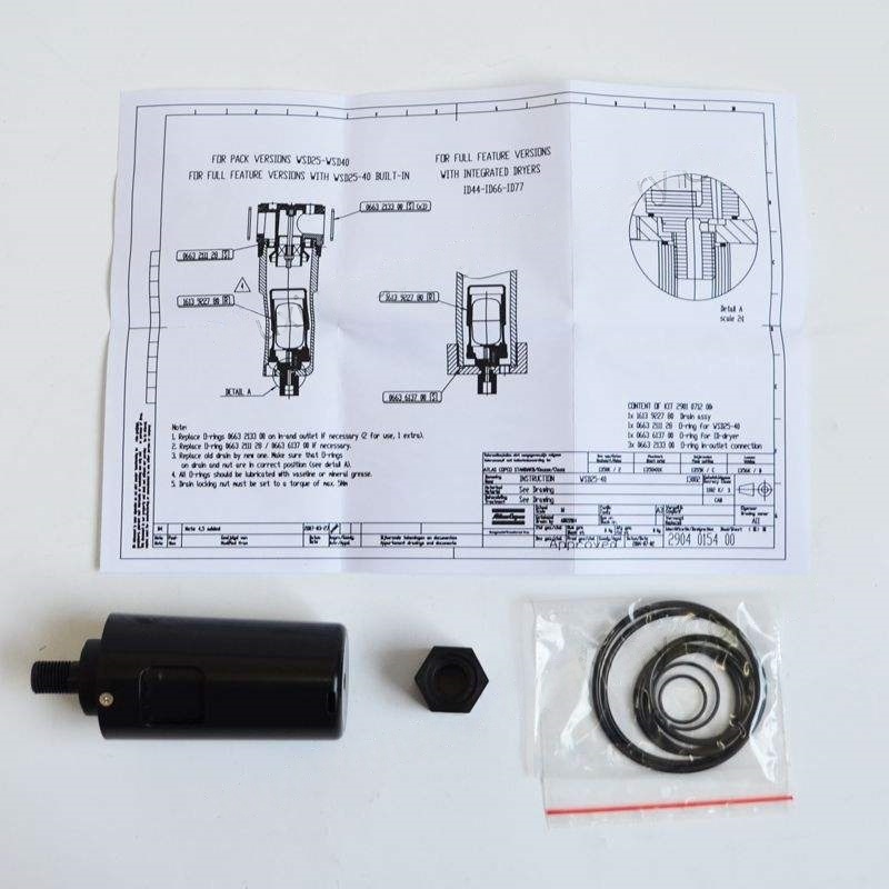 Bản gốc 2904500069 ATLAS COPCO WSD Nước phân tách WSD25 WSD80 WSD250 WSD750
