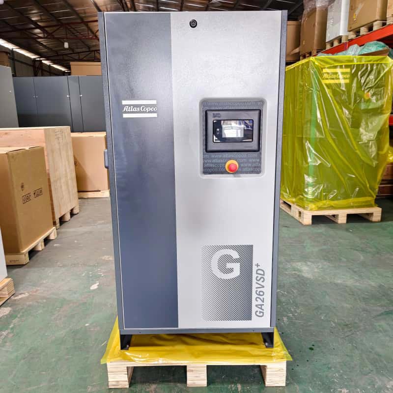 Máy nén khí Atlas Copco Original GA26 VSD + 26kW 35HP Tốc độ biến đổi Dầu phun trục vít quay Máy nén khí 13Bar