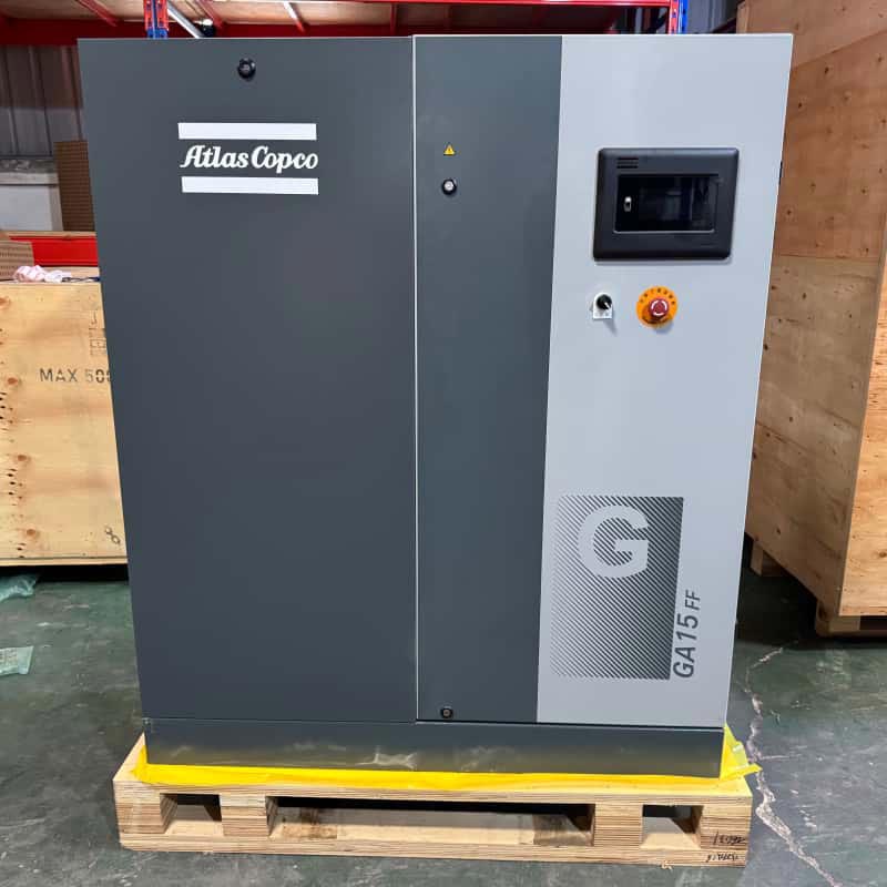 Máy nén khí trục vít quay phun dầu Atlas Copco GA15 FF 15kW Máy sấy tích hợp 7.5 13Bar