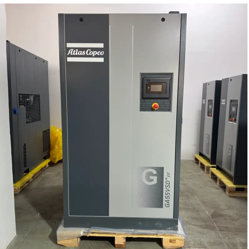 Máy nén khí trục vít phun dầu Atlas Copco GA55VSD + FF 55kW 75HP dành cho công nghiệp