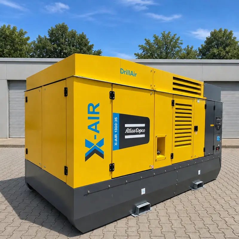 Máy nén khí di động cỡ lớn Atlas Copco X-Air 1300 35 Máy khoan 412kW 35Bar Chính hãng